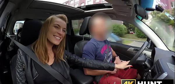  Slutty teen blows while driving before riding outdoors